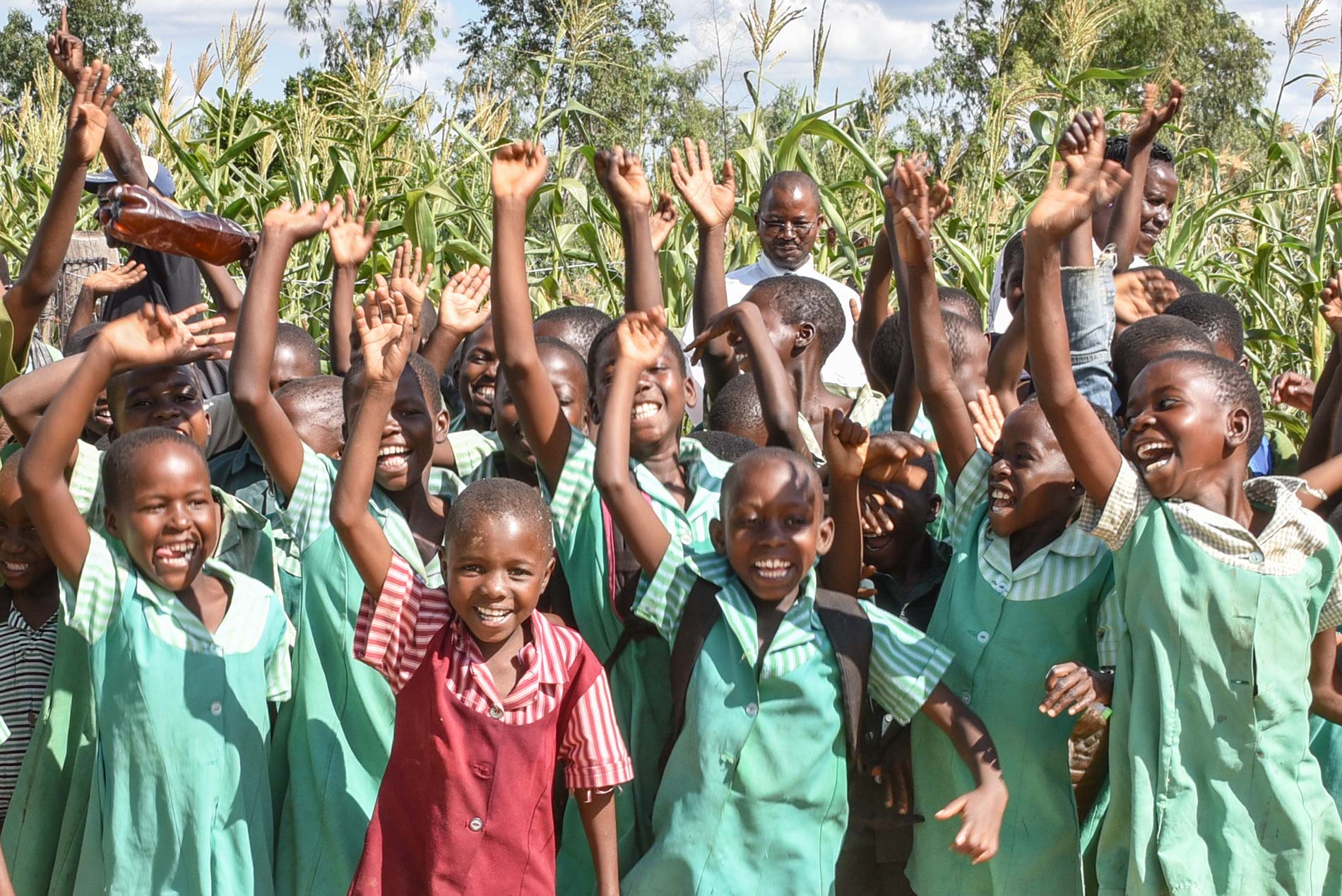 Cheering kids