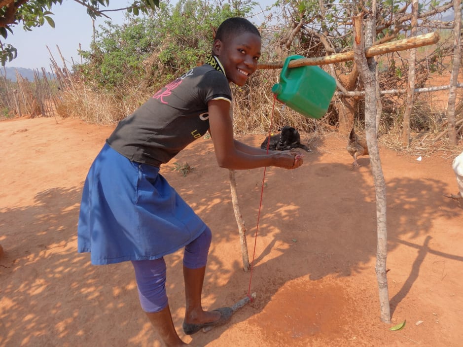 Tippy tap handwashing station